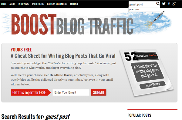 guest blogging search