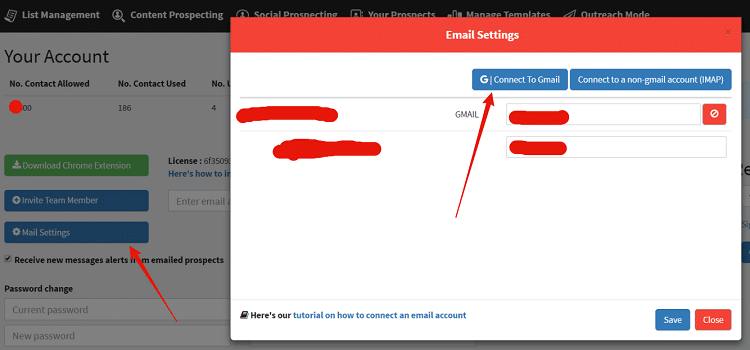 Integrating gmail to NinjaOutreach