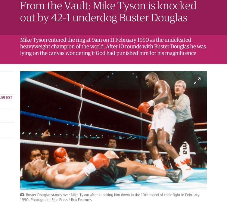 From the Vault: Mike Tyson is knocked out by 42–1 underdog Buster