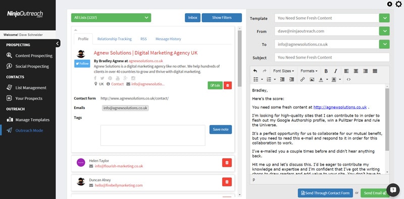 Contact Influencers Through Email