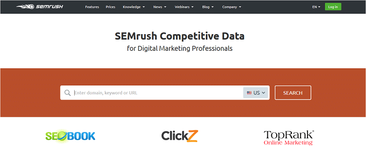 SEMRush Competitive Data For Digital Marketing Professionals