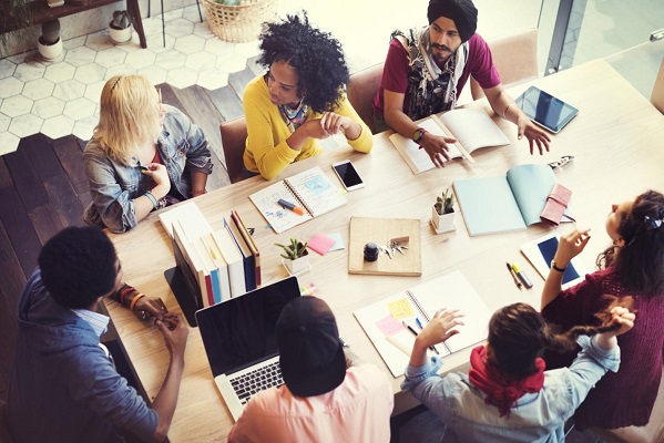 Startup Business Planning in a team meeting