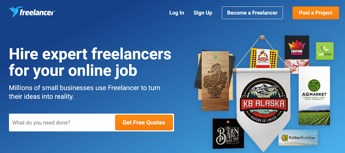 Freelancer website screenshot