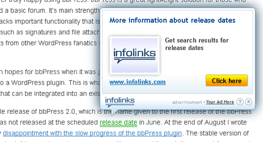 Infolink add example