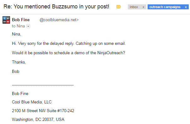 Buzzsumo email