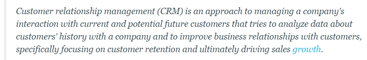Wikipedia on CRM
