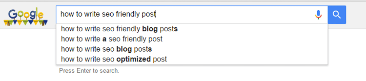 Keyword search on Google