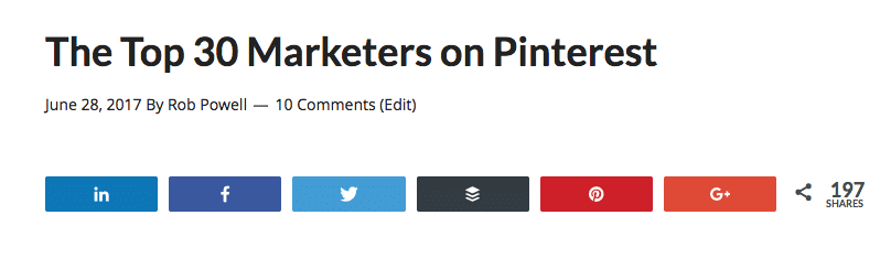 Top 30 marketers on Pinterest