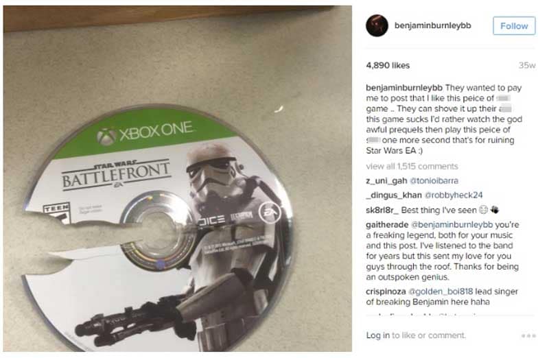 Breaking Benjamin trashtalking about EA games