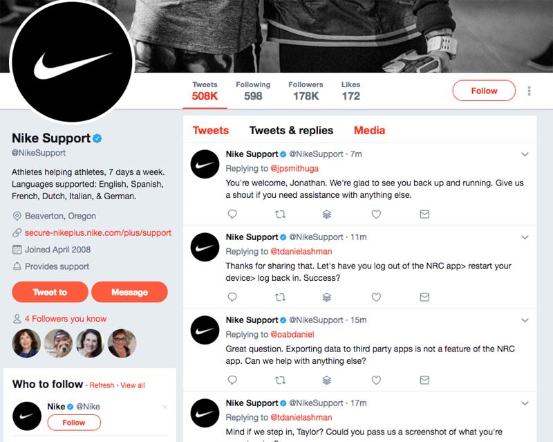 Nike Support Twitter