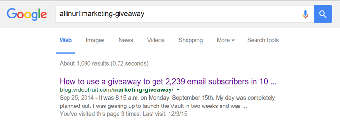 Searching marketing giveaway