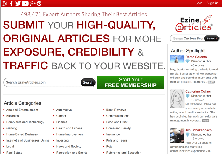 EzineArticles PLR 