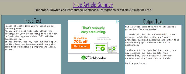 Free article spinner