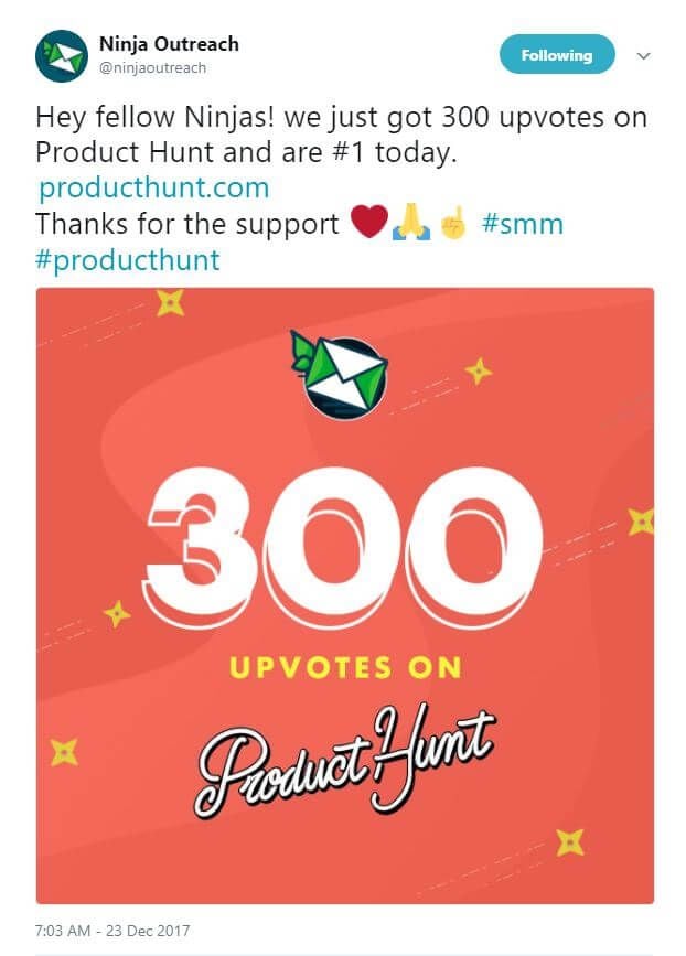 Hitting the 300 Upvotes on product hunt