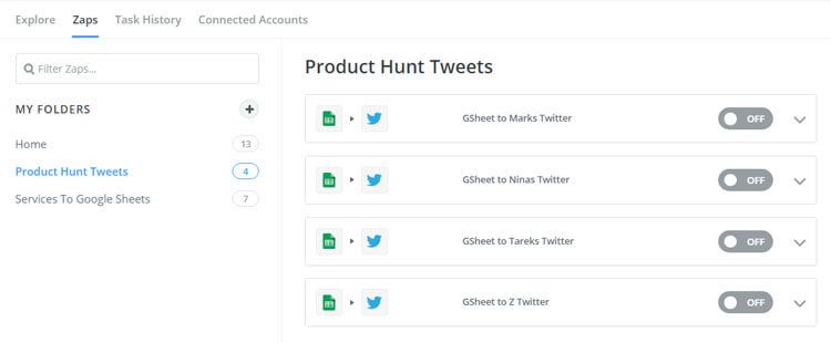 Product hunt tweets setup