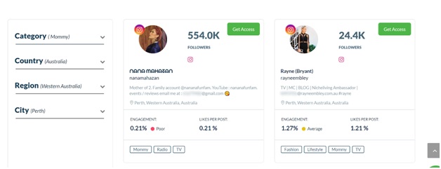 NinjaOutreach Instagram influencers location filter